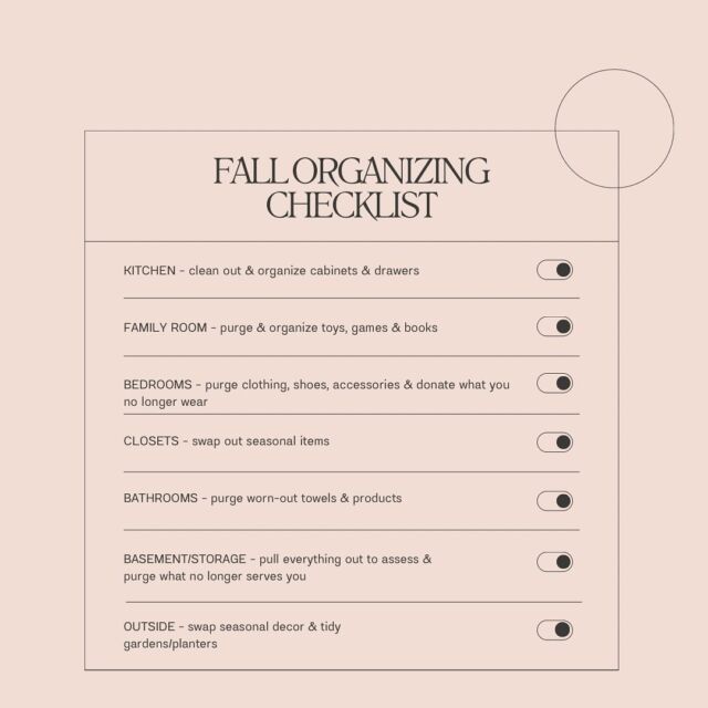 Fall is a wonderful time to reset your entire home in preparation for the longer and colder days ahead. Here are a few simple ways to reset and reclaim your spaces!Not sure where or how to start? Give me a call - I would be honoured to help you!#fallorganizing #getorganized #organizedspace #organizedlife #organizedspaceorganizedmind #brightonontario #northumberland #peacheyclean